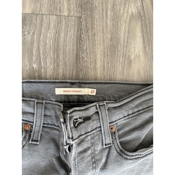 Levi's Womens 90s Wedgie Straight Jeans in Washed Black Grey Size 27 - Picture 3 of 6